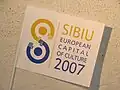 Small flag with Sibiu as former European Capital of Culture in 2007