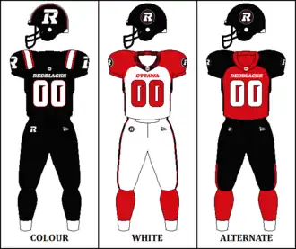 Ottawa Redblacks uniforms