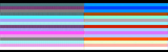 320×200 palette 1 (left: RGB, right: composite monitor)