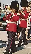 A CGG musician parading with the Band of the Ceremonial Guard in 2005.
