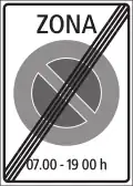 2.59.2e End of area with generally applicable parking restrictions (Italian variant)