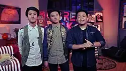 TBA in 2015 when it was named CJR (from left to right: Iqbaal, Aldy, and Kiki)