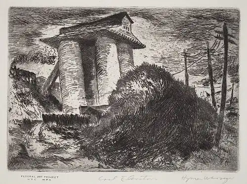 Coal Elevator, c. 1935-1943, etching