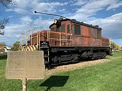 Photograph of Locomotive number 17 on display.