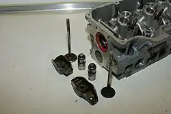 1.6 CVH cylinder head with valves, followers and rockers