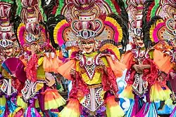 Masked participants during the MassKara Festival