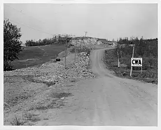 CWA project in Minnesota to straighten a road by removing a solid rock obstruction (1934)