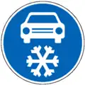Czech sign requiring Winter equipment.