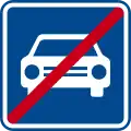 V-22 End of road for motor vehicles (speed limit 90&nbsp;km/h implied)