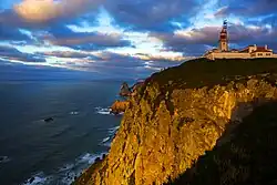 The Cabo da Roca lighthouse, overlooking the promontory towards the Atlantic Ocean