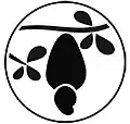 Pictogram for Cajueiro Seco (lit. 'dry cashew') station, depicting a cashew apple