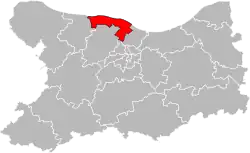 Situation of the canton of Courseulles-sur-Mer in the department of Calvados