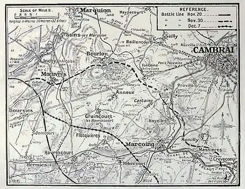 Map of Battle of Cambrai 1917