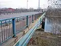 The Camden Bridge at street level, looking east into Northeast Minneapolis