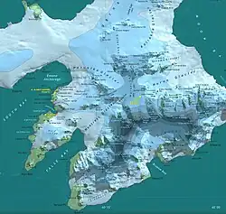 Camp Academia on a 2005 map of Livingston Island