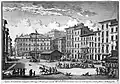 Etching of Campo De’ Fiori, Rome, 1740s, by Giuseppe Vasi