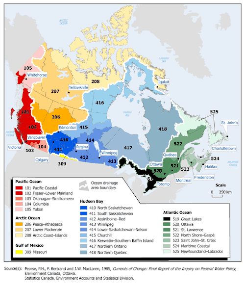 Drainage basins of Canada