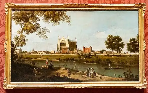 Eton College Chapel from the River Thames, oil on canvas by Canaletto, c. 1754