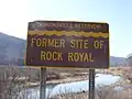 Signage denoting the former site of Rock Royal
