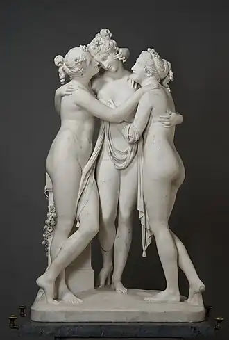 The Three Graces, by Antonio Canova, 1813–1816, marble, Hermitage Museum, Saint Petersburg, Russia[191]