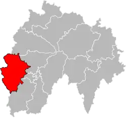 Situation of the canton of Saint-Paul-des-Landes in the department of Cantal
