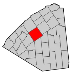 Map highlighting Canton's location within St. Lawrence County
