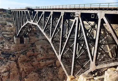 The bridge was rebuilt in 1947 and is now known as the BNSF Canyon Diablo railroad bridge.