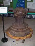 This capstan was used to raise the great canvas sails and to handle mooring lines aboard the three-masted schooner Lucerne. It remains on display at the Bayfield Maritime Museum.