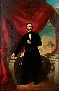 Portrait of Miša Anastasijević, painted by Stevan Todorović—a dignified depiction capturing the stature and character of one of 19th-century Serbia's most prominent merchants and philanthropists. (1866)