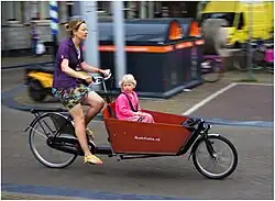 Mother and child on a bakfiets