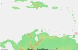 Location of Tobago in the Caribbean