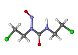 Ball-and-stick model of carmustine molecule