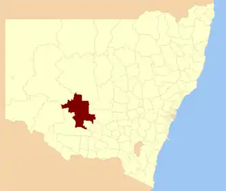 Location in New South Wales