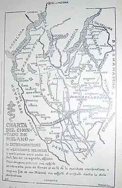 The linguistic and cultural area of Milan.