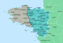 Map of Upper Brittany.