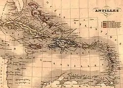 Image 5Map of Antilles / Caribbean in 1843. (from History of the Caribbean)