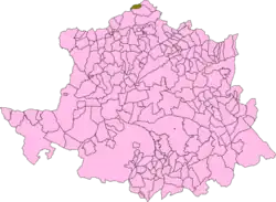 Location of Casares de las Hurdes in Cáceres Province
