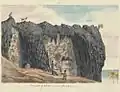 Cascade of lava near Hoʻokena, Hawaii, 1855