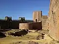 The castle's interior, with remains of some later structures