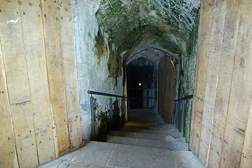 Passage descending into the cellar of the old Winchester Castle