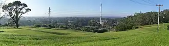 View of the Casula Powerhouse and Casula railway station from Jamison Park, Buckland Road