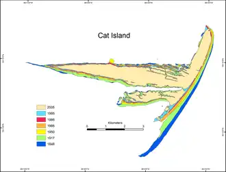Historical map of the geomorphology of Cat Island