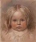 Catherine Madox Brown, Portrait of the artist's second daughter by Ford Madox Brown, 1852, Walker Art Gallery, 19&nbsp;cm x 16.5&nbsp;cm, Accession Number WAG10507