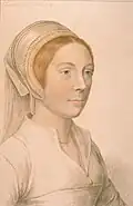 Unknown woman engraved as Catherine Howard, 1797, Francesco Bartolozzi after Hans Holbein[93]