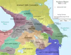 Principality of Kakheti (German: Kachetien) around 900's AD