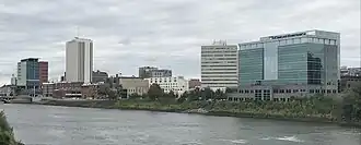 Cedar Rapids skyline and Cedar River