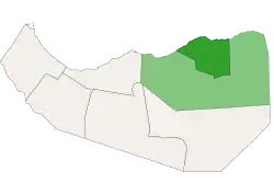 Location of Erigavo District within Sanaag, Somaliland