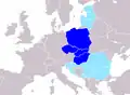 Central Europe according to Peter J. Katzenstein (1997): &nbsp;&nbsp;The Visegrád Group countries are referred to as Central Europe in the book.[87] &nbsp;&nbsp;Countries for which there is no precise, uncontestable way to decide whether they are parts of Central Europe or not[88]