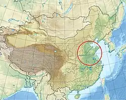 Map showing the province of Henan and two definitions of the Central Plain or Zhongyuan