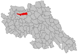 Location in Iași County
